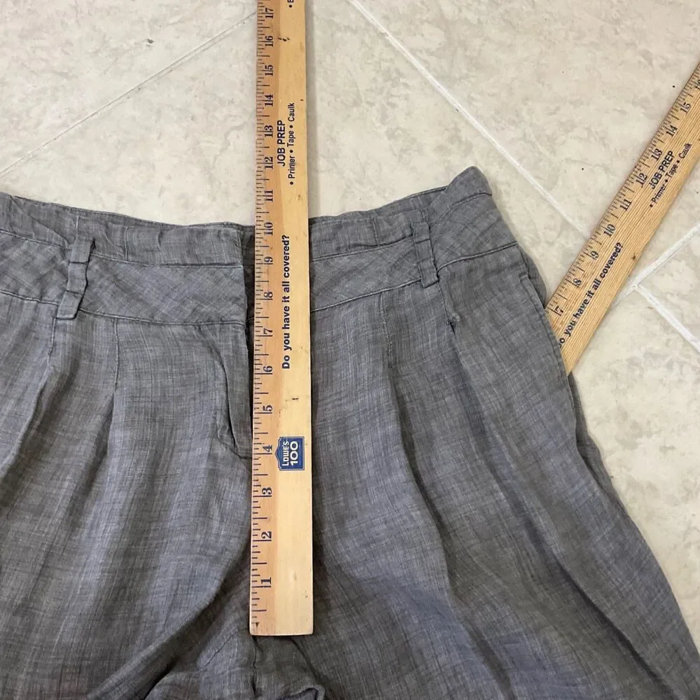 Zara Basic Flax Trouser pants women’s size M Gray Pockets